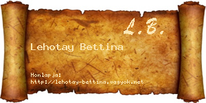 Lehotay Bettina névjegykártya